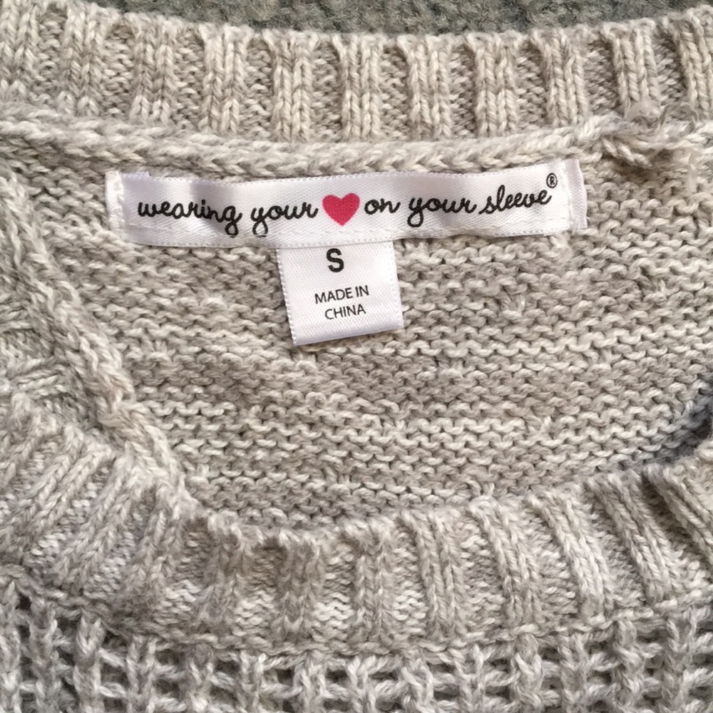 Cute Grey Cross Back Sweater - Picture 2 of 4